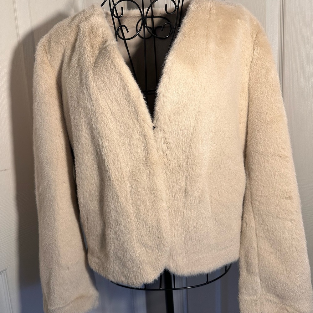 Stylish Short Textured Jacket Korean Golden Sable VelvetCream